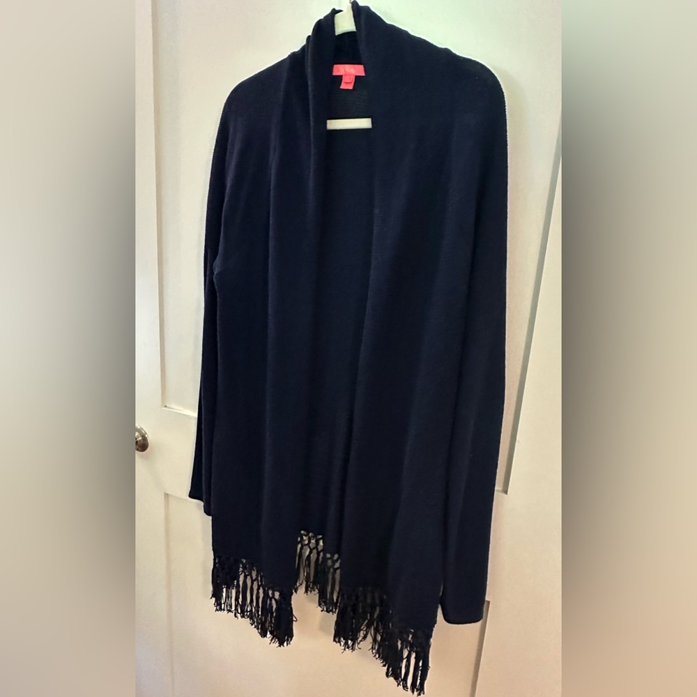 Lilly Pulitzer Navy Fringe Cardigan